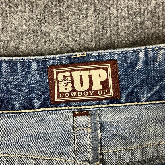 Cowboy Up Jeans Mens 40 Blue Bootcut Western Style Contrast Stitching - Picture 6 of 12